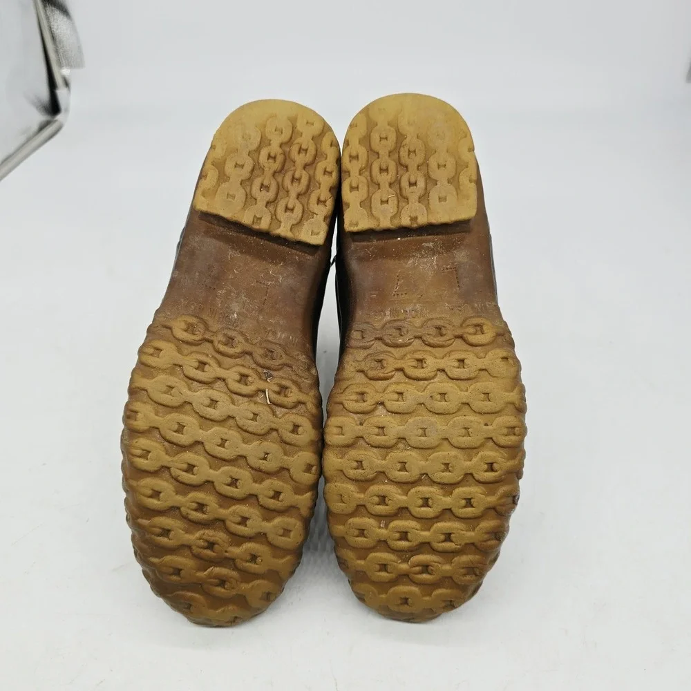 VTG LL Bean Boots Womens 7 Maine Hunting Shoe Unlined Made In USA Leather Brown